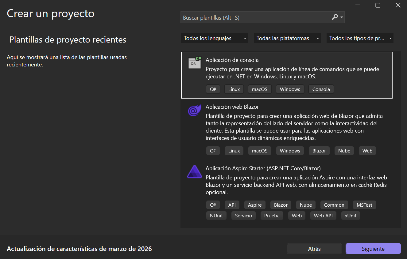Crear un proyecto en Visual Studio